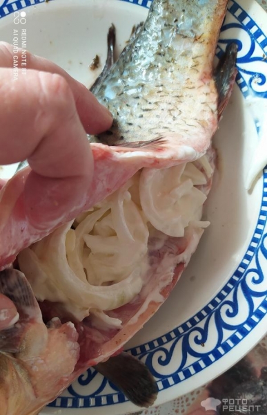 Рецепт: Карп запеченный - в духовке со сметаной и луком. Рецепт: Карп запеченный - в духовке со сметаной и луком.