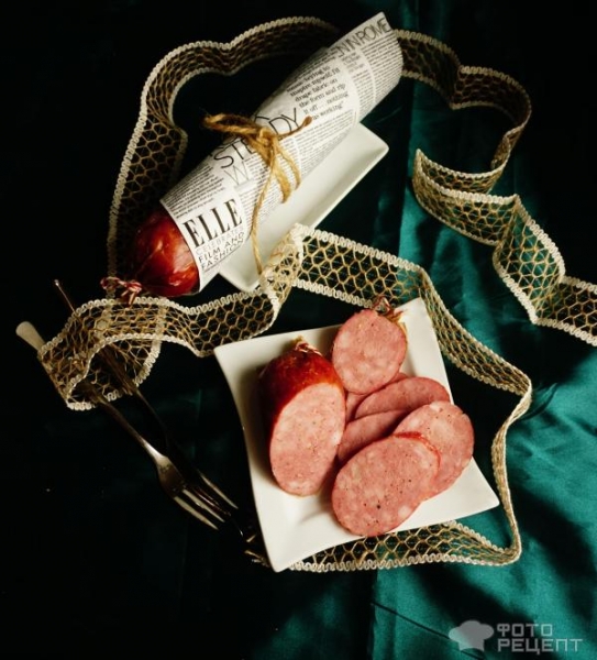 Рецепт: Колбаса ветчинная рубленная - колбаса в домашних условиях