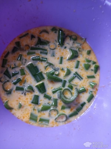 Рецепт: Омлет с "луковыми дудками" - "в сковороде" Рецепт: Омлет с "луковыми дудками" - "в сковороде"