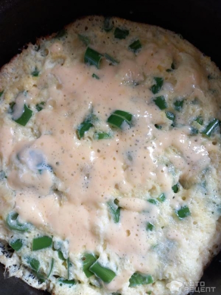 Рецепт: Омлет с "луковыми дудками" - "в сковороде" Рецепт: Омлет с "луковыми дудками" - "в сковороде"