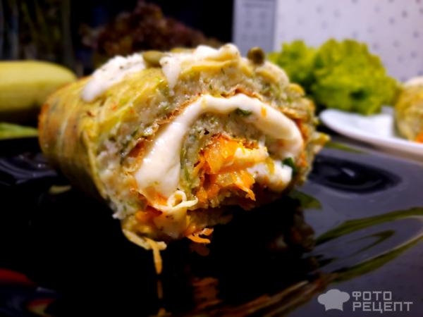 Рецепт: Рулет из кабачков - С начинкой на Ваш вкус!
