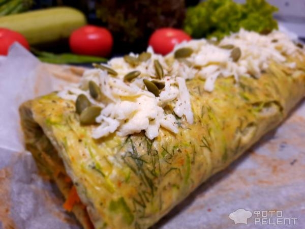 Рецепт: Рулет из кабачков - С начинкой на Ваш вкус!