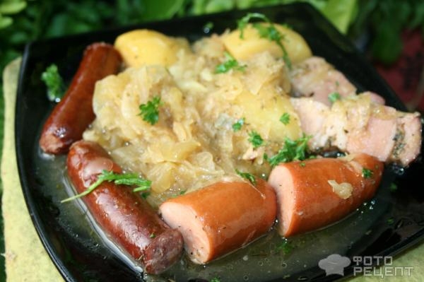 Рецепт: Шукрут - Блюдо эльзасской кухни Рецепт: Шукрут - Блюдо эльзасской кухни