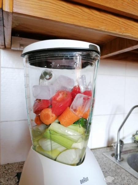 Рецепт: Смузи овощной - Салат в стакане Рецепт: Смузи овощной - Салат в стакане