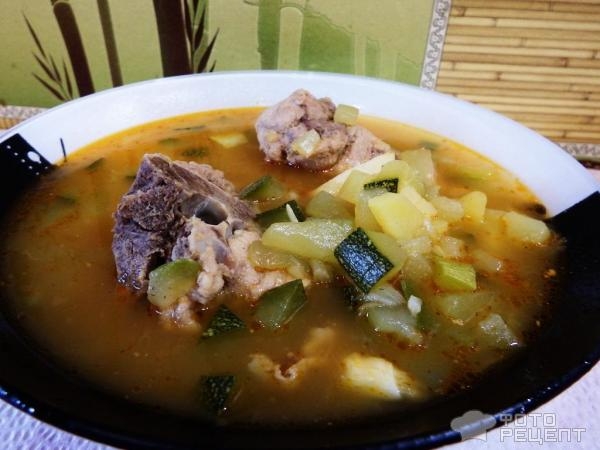 Рецепт: Суп из кабачка - Легкий супчик на мясном бульоне