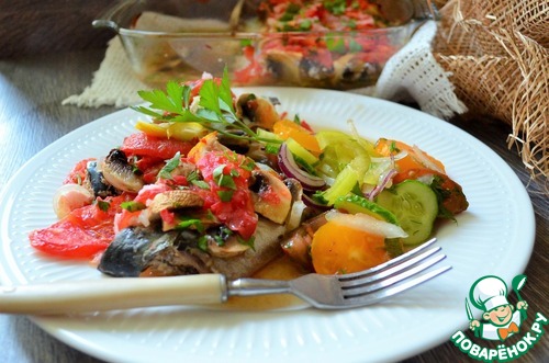 Скумбрия по-болгарски в винном соусе Скумбрия по-болгарски в винном соусе