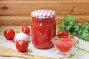 Протертые помидоры с чесноком на зиму Протертые помидоры с чесноком на зиму