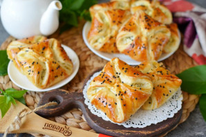 Слоеные конвертики с творогом Слоеные конвертики с творогом