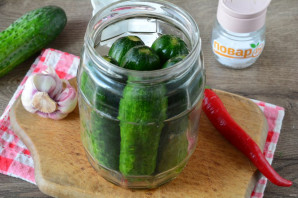 Малосольные огурцы с перцем чили