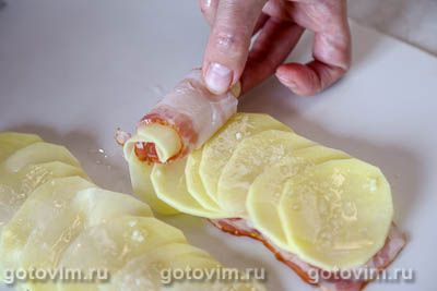 Розочки из картофеля с беконом Розочки из картофеля с беконом