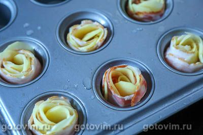 Розочки из картофеля с беконом Розочки из картофеля с беконом