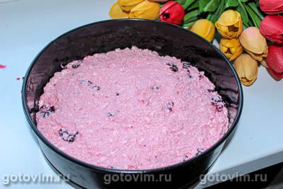 Творожная запеканка на манке с черешней Творожная запеканка на манке с черешней