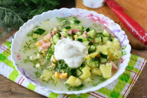 Окрошка на огуречном рассоле Окрошка на огуречном рассоле