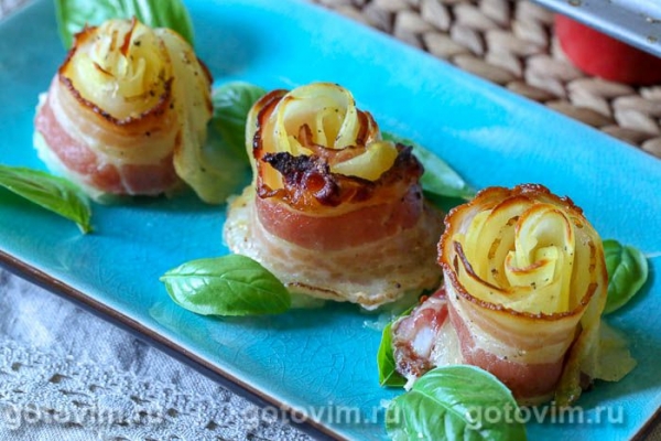 Розочки из картофеля с беконом Розочки из картофеля с беконом