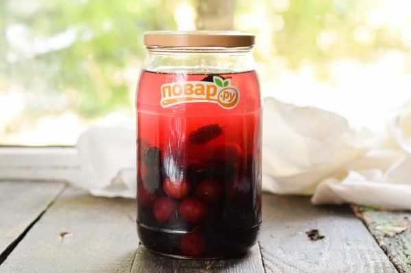 Компот из вишни и шелковицы на зиму Компот из вишни и шелковицы на зиму