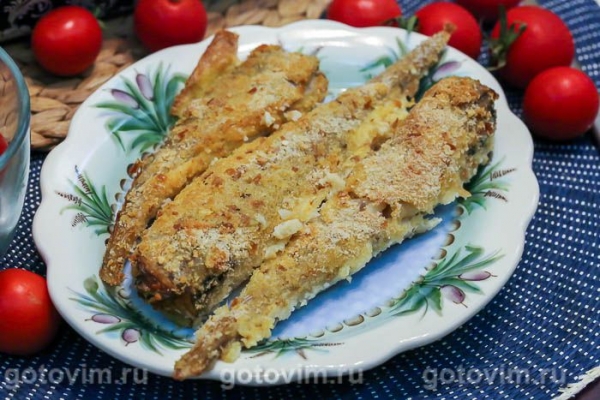 Минтай в сухарях