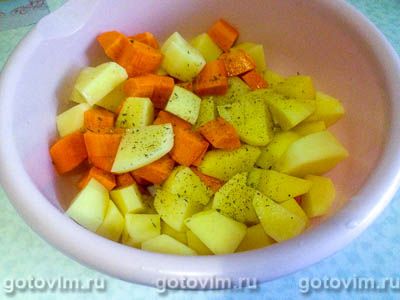 Баранина в рукаве, запеченная с овощами