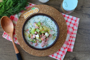 Окрошка с маринованными огурцами Окрошка с маринованными огурцами