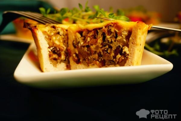 Рецепт: Корзиночки из куриного "теста" - с грибной начинкой