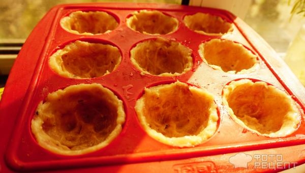 Рецепт: Корзиночки из куриного "теста" - с грибной начинкой