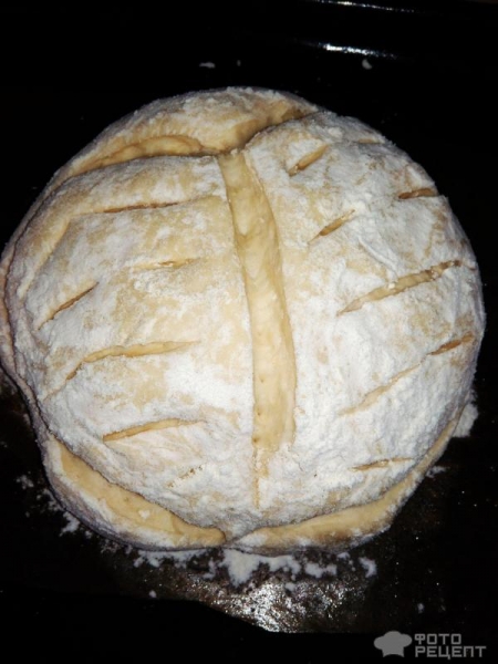 Рецепт: Круглый пшеничный хлеб - В духовке: бюджетный по цене, но вкусный и красивый Рецепт: Круглый пшеничный хлеб - В духовке: бюджетный по цене, но вкусный и красивый