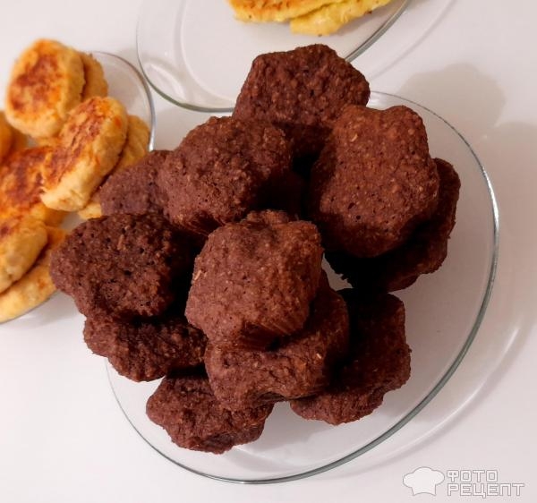 Рецепт: Овсяные кексы - Шоколадно-банановые кексы. Пекутся 6 минут!