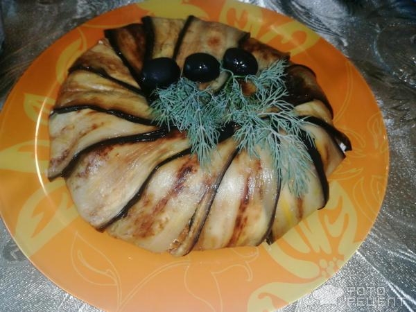 Рецепт: Салат с баклажанами - Оригинально, красиво, вкусно, сытно! Гости удивятся! Рецепт: Салат с баклажанами - Оригинально, красиво, вкусно, сытно! Гости удивятся!