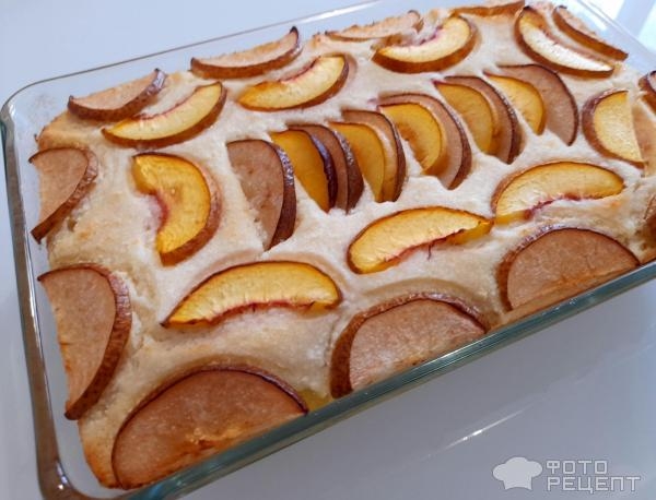 Рецепт: Запеканка творожно-фруктовая - Двуслойная творожная запеканка с нектаринами и грушами, из домашнего творога. Рецепт: Запеканка творожно-фруктовая - Двуслойная творожная запеканка с нектаринами и грушами, из домашнего творога.