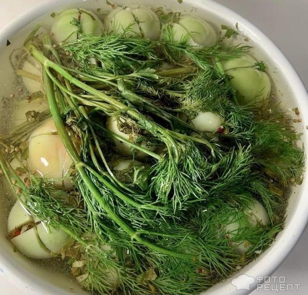 Рецепт: Зеленые помидоры маринованные - быстрое приготовление Рецепт: Зеленые помидоры маринованные - быстрое приготовление