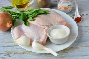 Курица с мятой в духовке