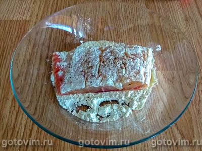 Жареная пикша в сырной панировке с овощами Жареная пикша в сырной панировке с овощами