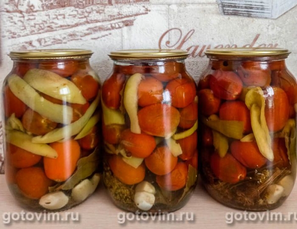 Помидоры с болгарским перцем и чесноком на зиму