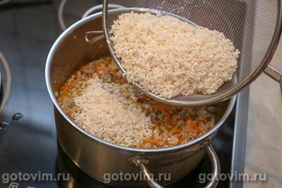 Рис с фаршем в кастрюле Рис с фаршем в кастрюле