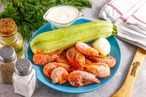 Суп из кабачков с креветками Суп из кабачков с креветками