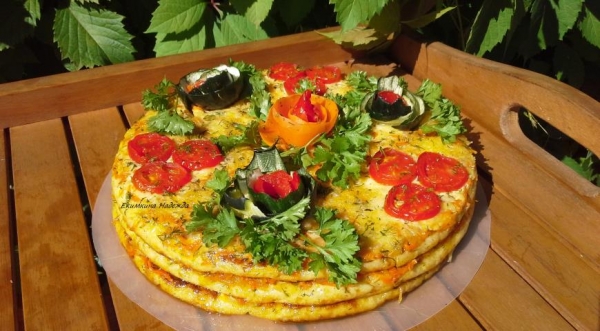 Закусочный кабачковый торт, пошаговый рецепт с фото