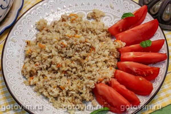 Рис с фаршем в кастрюле Рис с фаршем в кастрюле