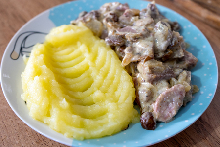 Бефстроганов из языка с грибами Бефстроганов из языка с грибами