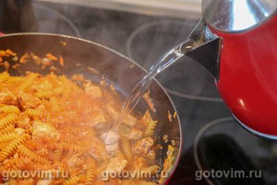 Макароны с мясом на сковороде (без варки) Макароны с мясом на сковороде (без варки)