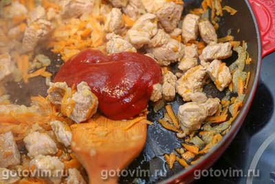 Макароны с мясом на сковороде (без варки) Макароны с мясом на сковороде (без варки)