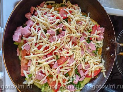 Пицца из кабачков на сковороде Пицца из кабачков на сковороде