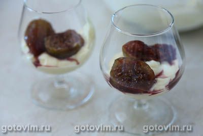 Крем из маскарпоне с инжиром в мёде и коньяком Крем из маскарпоне с инжиром в мёде и коньяком