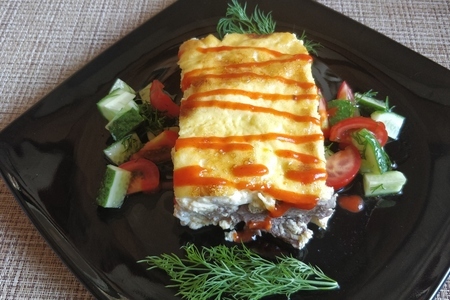 Мясо в омлете Мясо в омлете