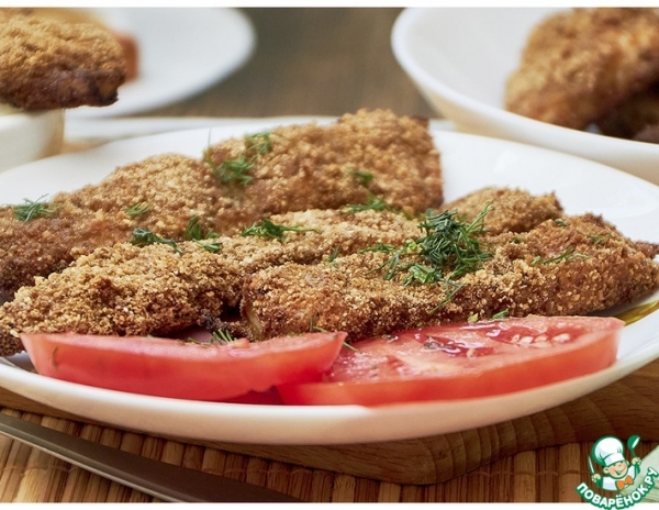 Пангасиус в панировочных сухарях, в духовке Пангасиус в панировочных сухарях, в духовке