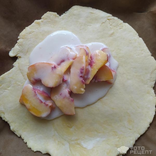 Рецепт: Галета фруктовая - С персиками и малиной Рецепт: Галета фруктовая - С персиками и малиной