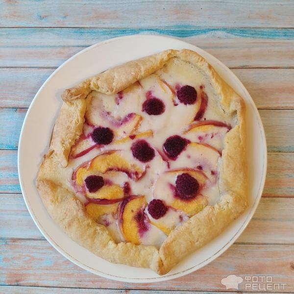 Рецепт: Галета фруктовая - С персиками и малиной Рецепт: Галета фруктовая - С персиками и малиной