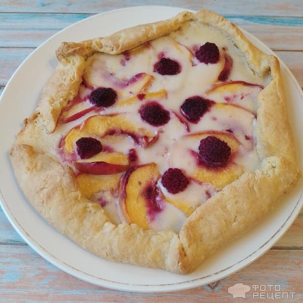 Рецепт: Галета фруктовая - С персиками и малиной Рецепт: Галета фруктовая - С персиками и малиной