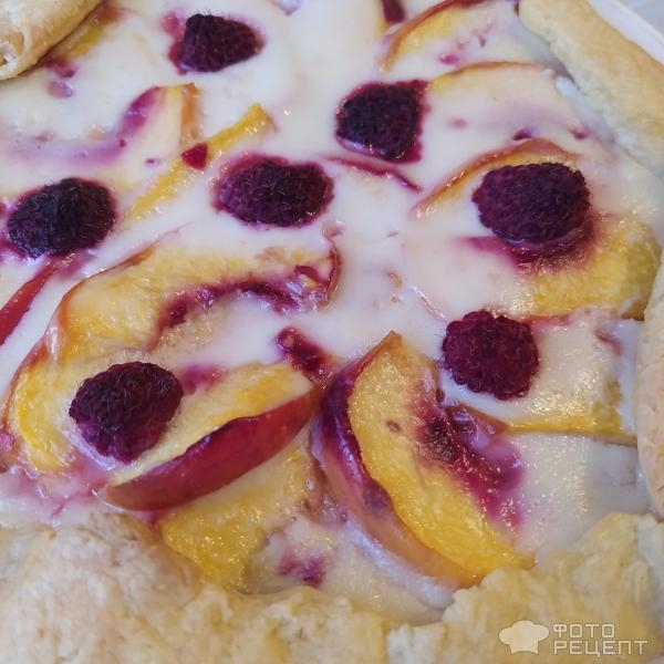 Рецепт: Галета фруктовая - С персиками и малиной Рецепт: Галета фруктовая - С персиками и малиной