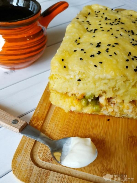 Рецепт: Картофельная запеканка с мясным фаршем - и овощами