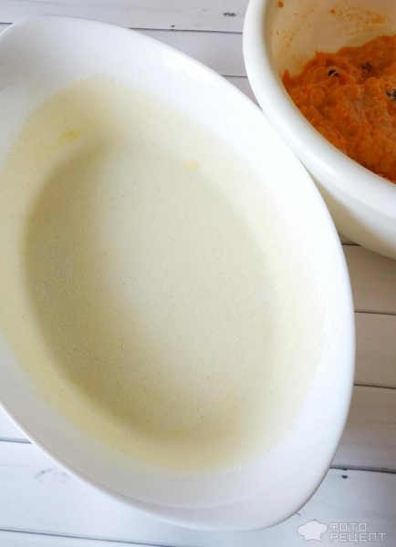 Рецепт: Морковная запеканка - с изюмом Рецепт: Морковная запеканка - с изюмом