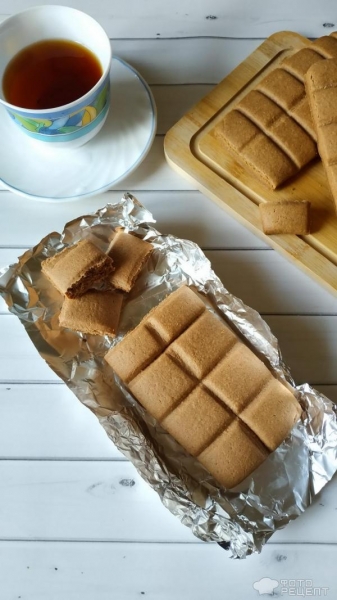 Рецепт: Печенье "Плитка шоколада" - вдвойне вкуснее ночью и когда нельзя